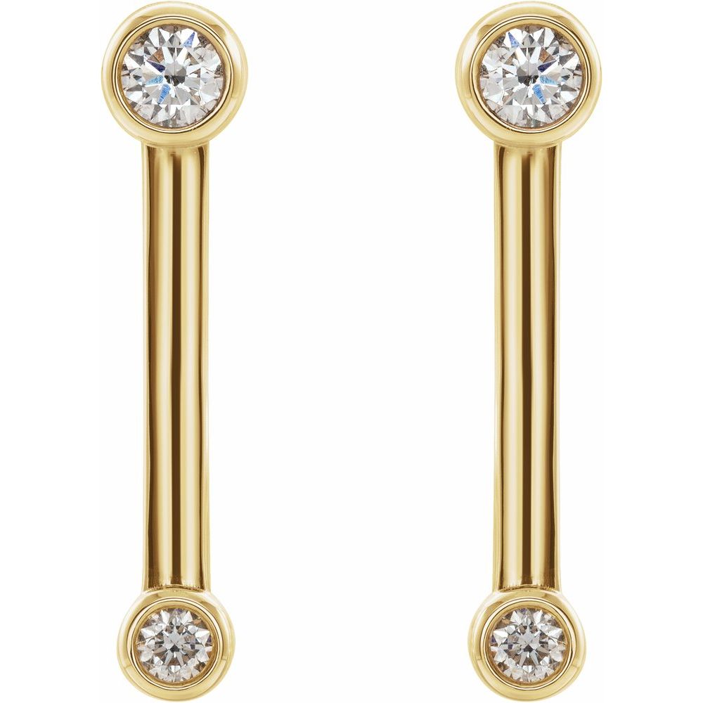 Diamonds at the Top and Bottom Earrings