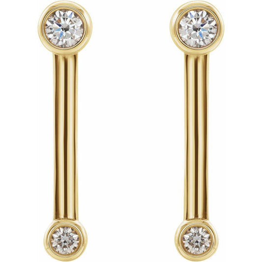Diamonds at the Top and Bottom Earrings