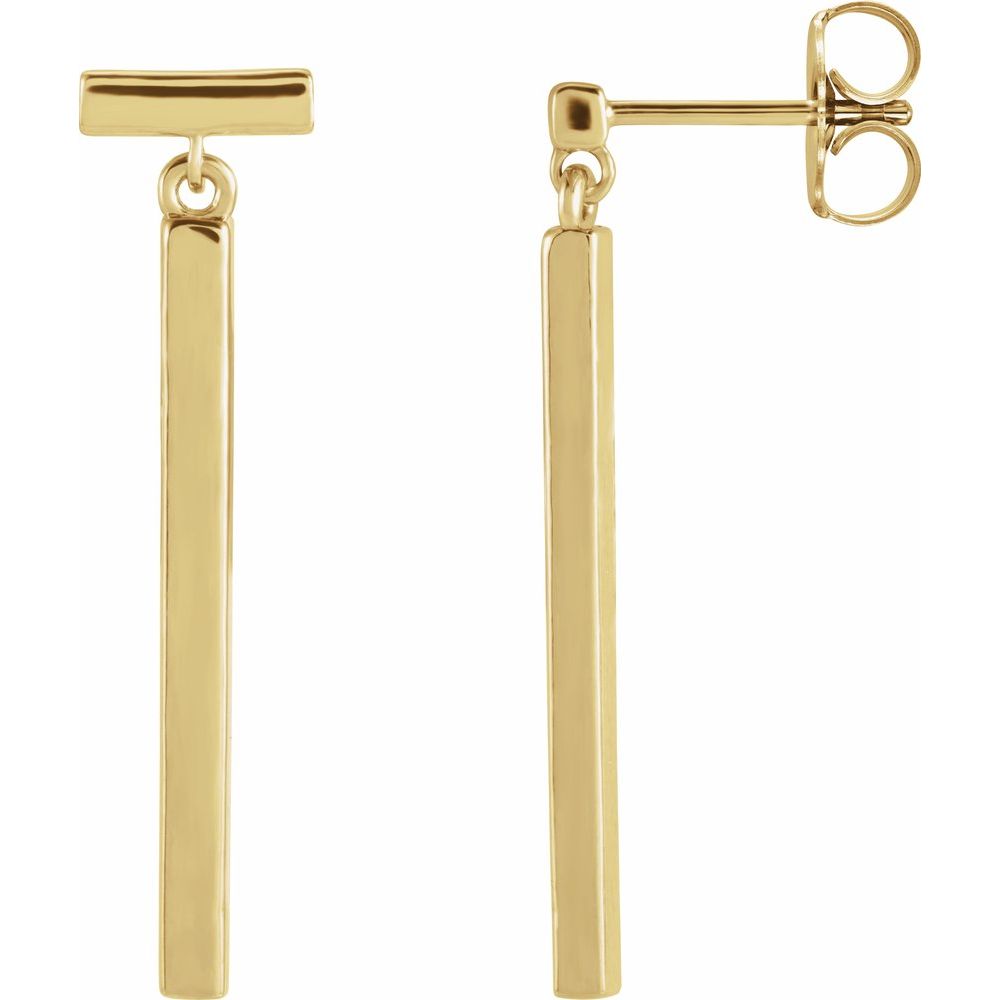 T - Dangle Gold Earrings
