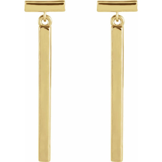 T - Dangle Gold Earrings