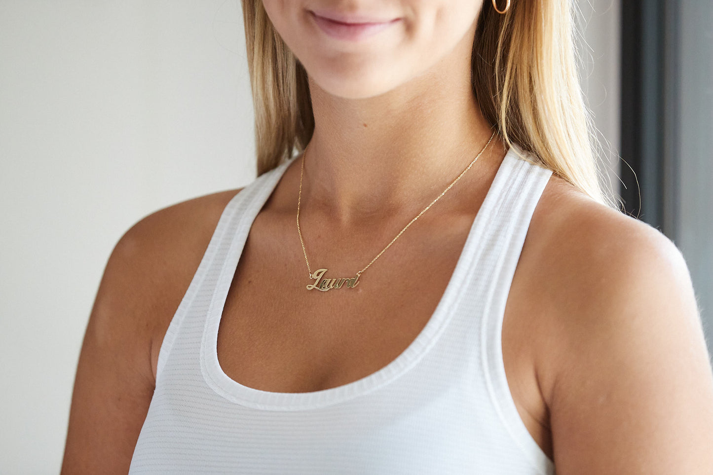 Say My Name Necklace - 14K Gold Nameplate Necklace
