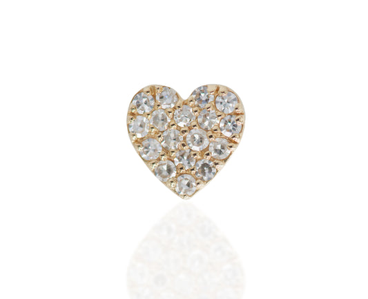 14k and Diamond Heart Studs