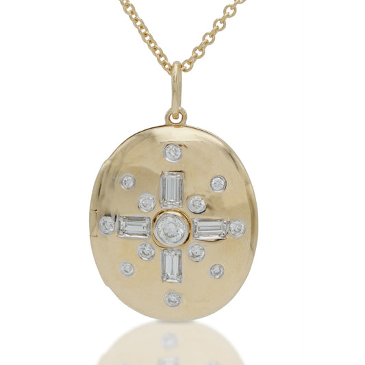 Diamond Adorned Locket Necklace