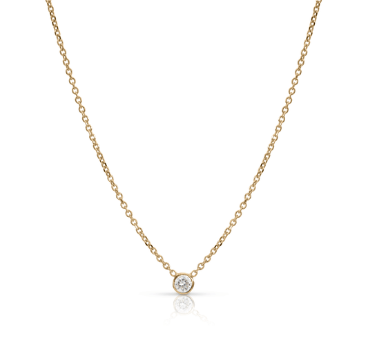 Bezel Diamond Round Necklace