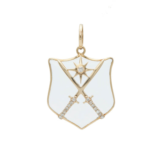 Crystal and Gold Shield Charm