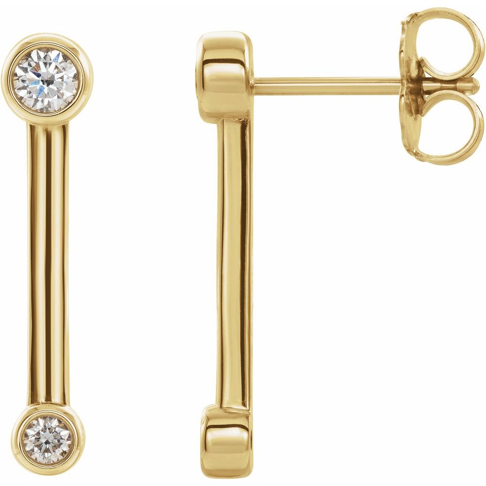 Diamonds at the Top and Bottom Earrings