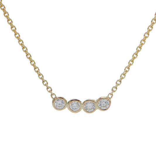 Horizontal Diamond Bezel Necklace