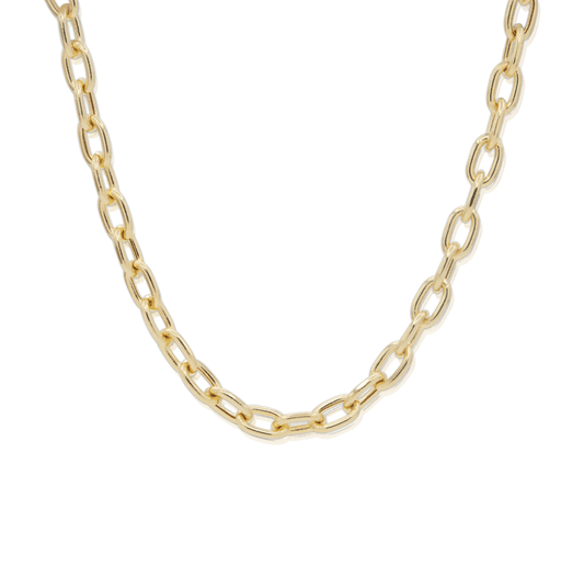 Elongated Hollow Chain Necklace